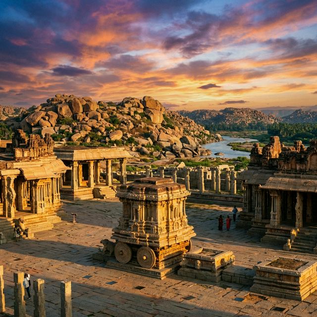 Stone chariot at Vittala Temple, Hampi, Karnataka